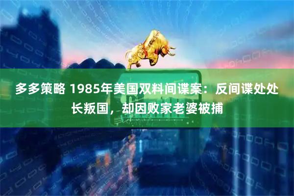 多多策略 1985年美国双料间谍案：反间谍处处长叛国，却因败家老婆被捕